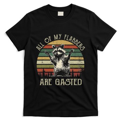 All Of My Flabbers Are Gasted Raccoon Meme Vintage Retro T-Shirt