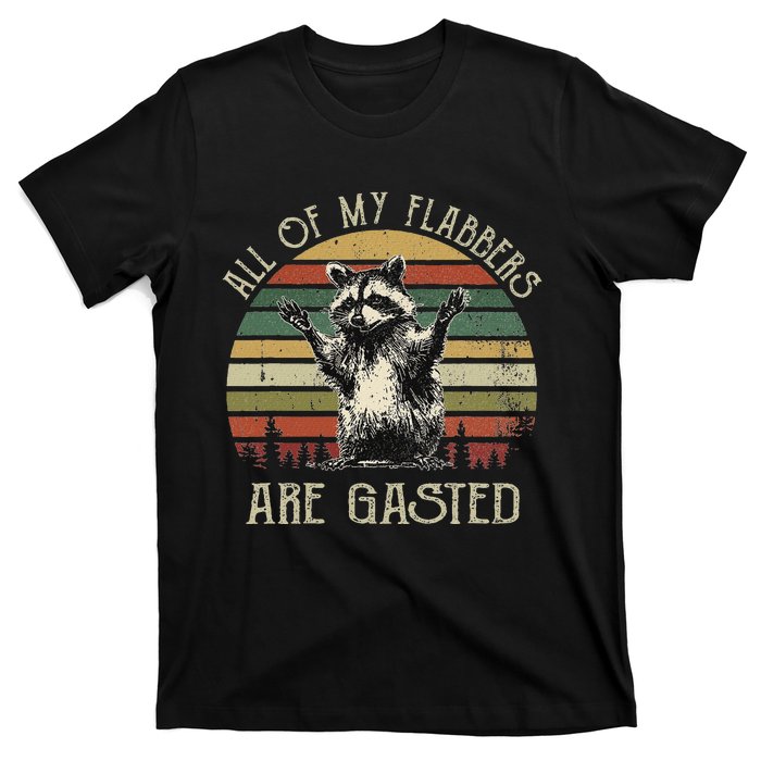 All Of My Flabbers Are Gasted Raccoon Meme Vintage Retro T-Shirt