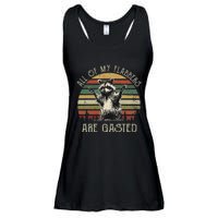 All Of My Flabbers Are Gasted Raccoon Meme Vintage Retro Ladies Essential Flowy Tank