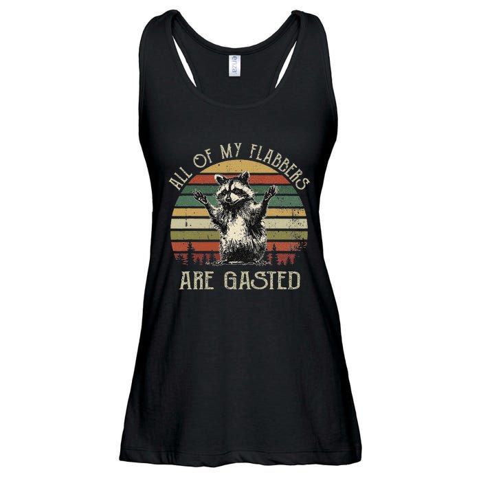 All Of My Flabbers Are Gasted Raccoon Meme Vintage Retro Ladies Essential Flowy Tank