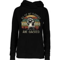 All Of My Flabbers Are Gasted Raccoon Meme Vintage Retro Womens Funnel Neck Pullover Hood