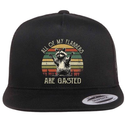 All Of My Flabbers Are Gasted Raccoon Meme Vintage Retro Flatbill Hat