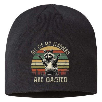All Of My Flabbers Are Gasted Raccoon Meme Vintage Retro Sustainable Beanie