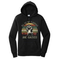 All Of My Flabbers Are Gasted Raccoon Meme Vintage Retro Women's Pullover Hoodie