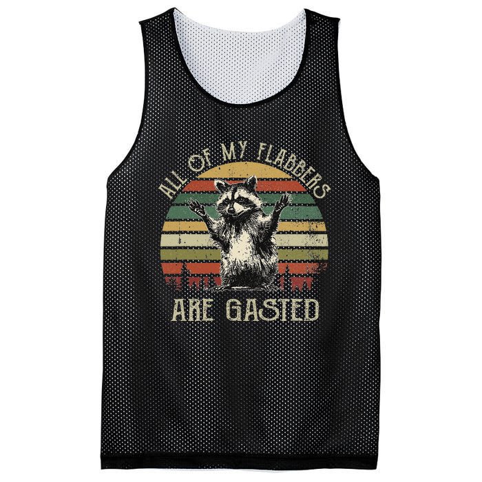 All Of My Flabbers Are Gasted Raccoon Meme Vintage Retro Mesh Reversible Basketball Jersey Tank