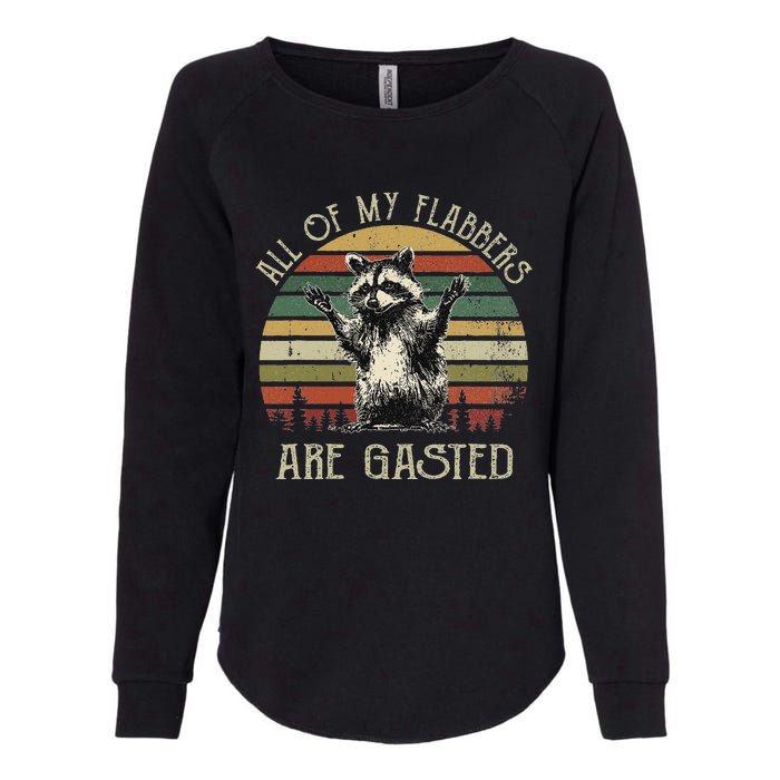 All Of My Flabbers Are Gasted Raccoon Meme Vintage Retro Womens California Wash Sweatshirt