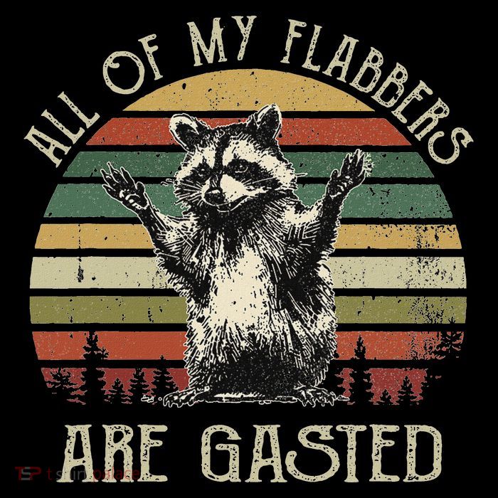 All Of My Flabbers Are Gasted Raccoon Meme Vintage Retro Baby Bodysuit