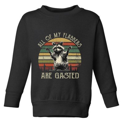 All Of My Flabbers Are Gasted Raccoon Meme Vintage Retro Toddler Sweatshirt