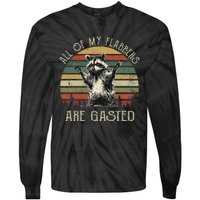 All Of My Flabbers Are Gasted Raccoon Meme Vintage Retro Tie-Dye Long Sleeve Shirt