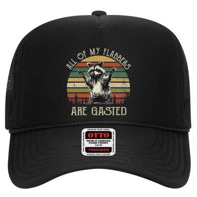 All Of My Flabbers Are Gasted Raccoon Meme Vintage Retro Trucker Hat
