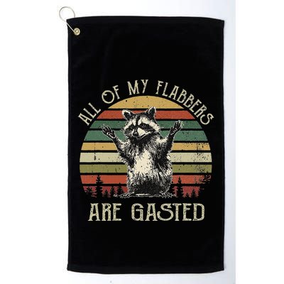 All Of My Flabbers Are Gasted Raccoon Meme Vintage Retro Golf Towel