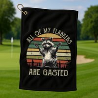 All Of My Flabbers Are Gasted Raccoon Meme Vintage Retro Golf Towel
