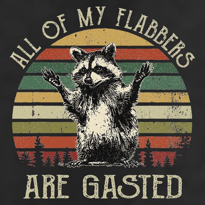 All Of My Flabbers Are Gasted Raccoon Meme Vintage Retro Golf Towel