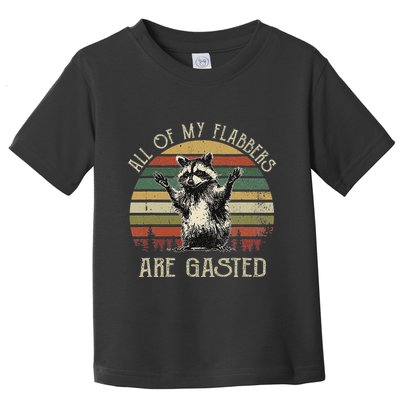 All Of My Flabbers Are Gasted Raccoon Meme Vintage Retro Toddler T-Shirt