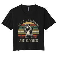 All Of My Flabbers Are Gasted Raccoon Meme Vintage Retro Women's Crop Top Tee