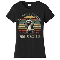 All Of My Flabbers Are Gasted Raccoon Meme Vintage Retro Women's T-Shirt