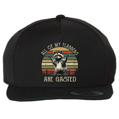 All Of My Flabbers Are Gasted Raccoon Meme Vintage Retro Wool Snapback Cap