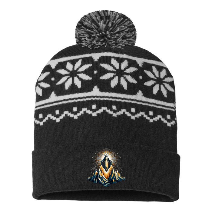 Assumption Of Mary. Holy Mary Mother Of Jesus Christ. USA-Made Snowflake Beanie