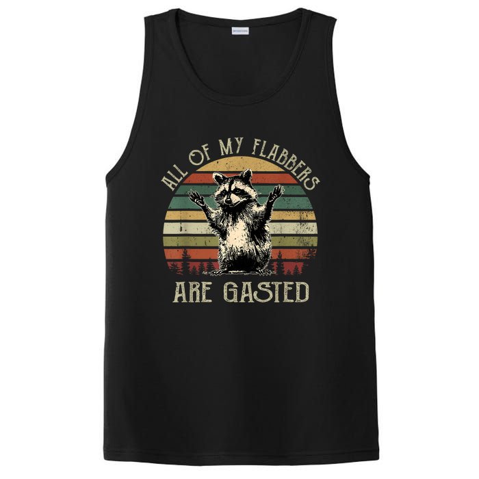 All Of My Flabbers Are Gasted Raccoon Meme Vintage Retro PosiCharge Competitor Tank