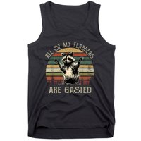 All Of My Flabbers Are Gasted Raccoon Meme Vintage Retro Tank Top