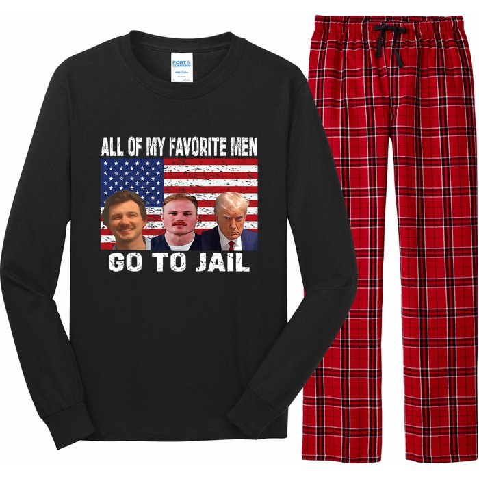 All Of My Favorite Go To Jail Funny Sayings Long Sleeve Pajama Set