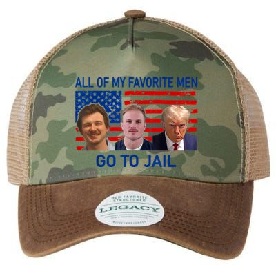 All Of My Favorite Go To Jail Funny Quote Legacy Tie Dye Trucker Hat