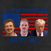 All Of My Favorite Go To Jail Funny Quote Garment-Dyed Fleece Hoodie
