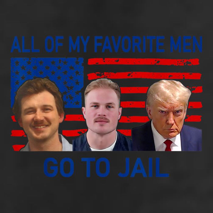All Of My Favorite Go To Jail Funny Quote Garment-Dyed Fleece Hoodie