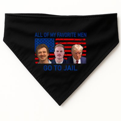 All Of My Favorite Go To Jail Funny Quote USA-Made Doggie Bandana