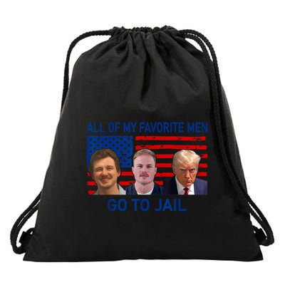 All Of My Favorite Go To Jail Funny Quote Drawstring Bag