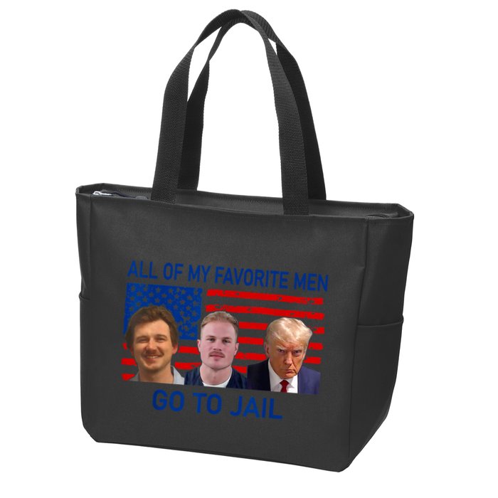 All Of My Favorite Go To Jail Funny Quote Zip Tote Bag