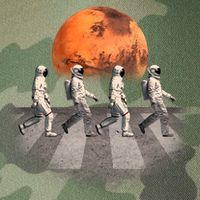 Astronauts Occupy Mars Crosswalk Legacy Tie Dye Trucker Hat