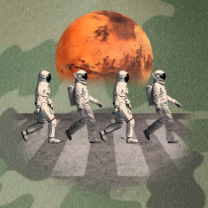 Astronauts Occupy Mars Crosswalk Legacy Tie Dye Trucker Hat