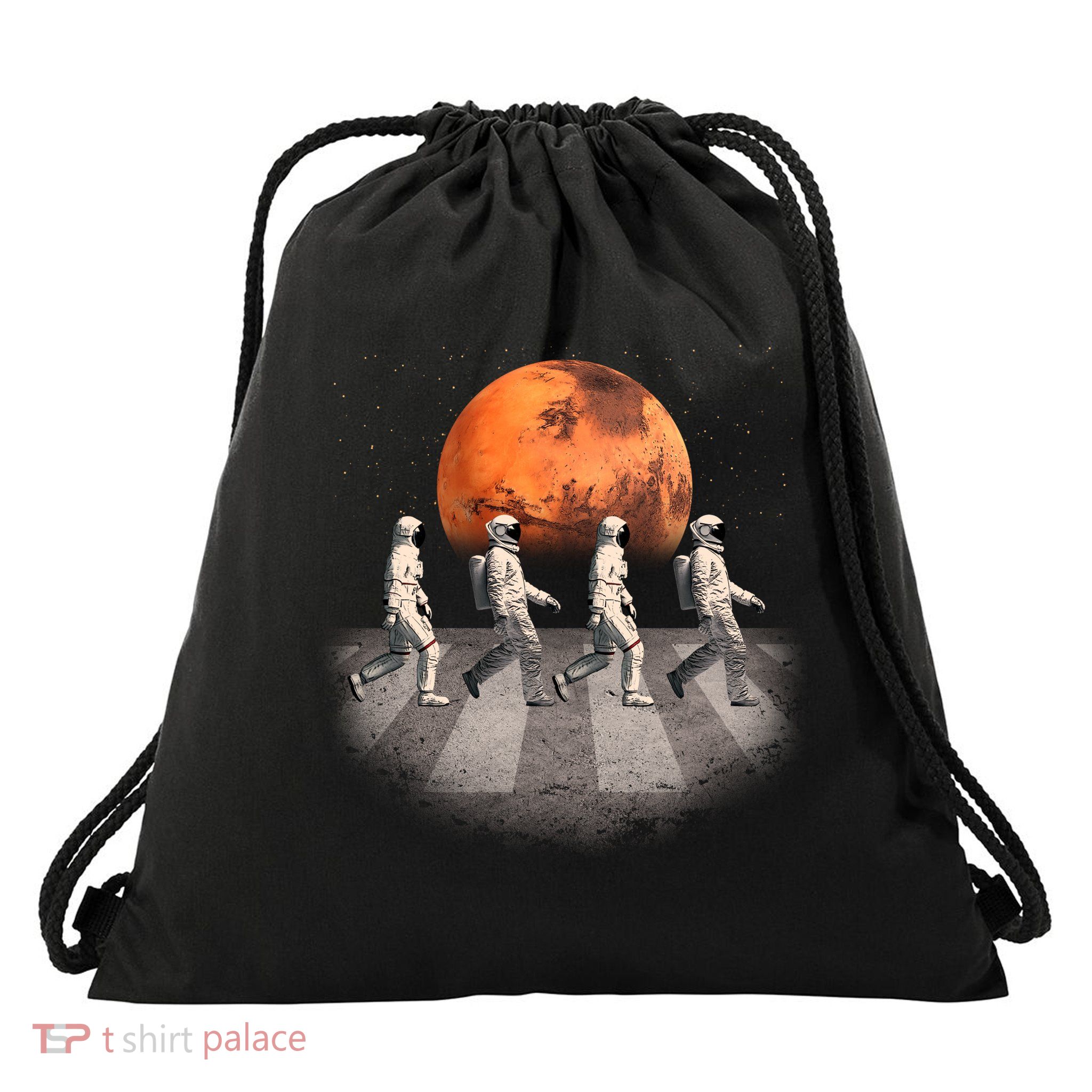 Astronauts Occupy Mars Crosswalk Drawstring Bag