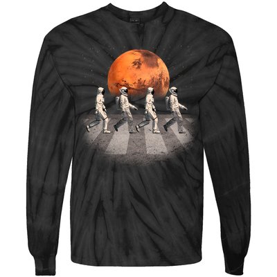 Astronauts Occupy Mars Crosswalk Tie-Dye Long Sleeve Shirt