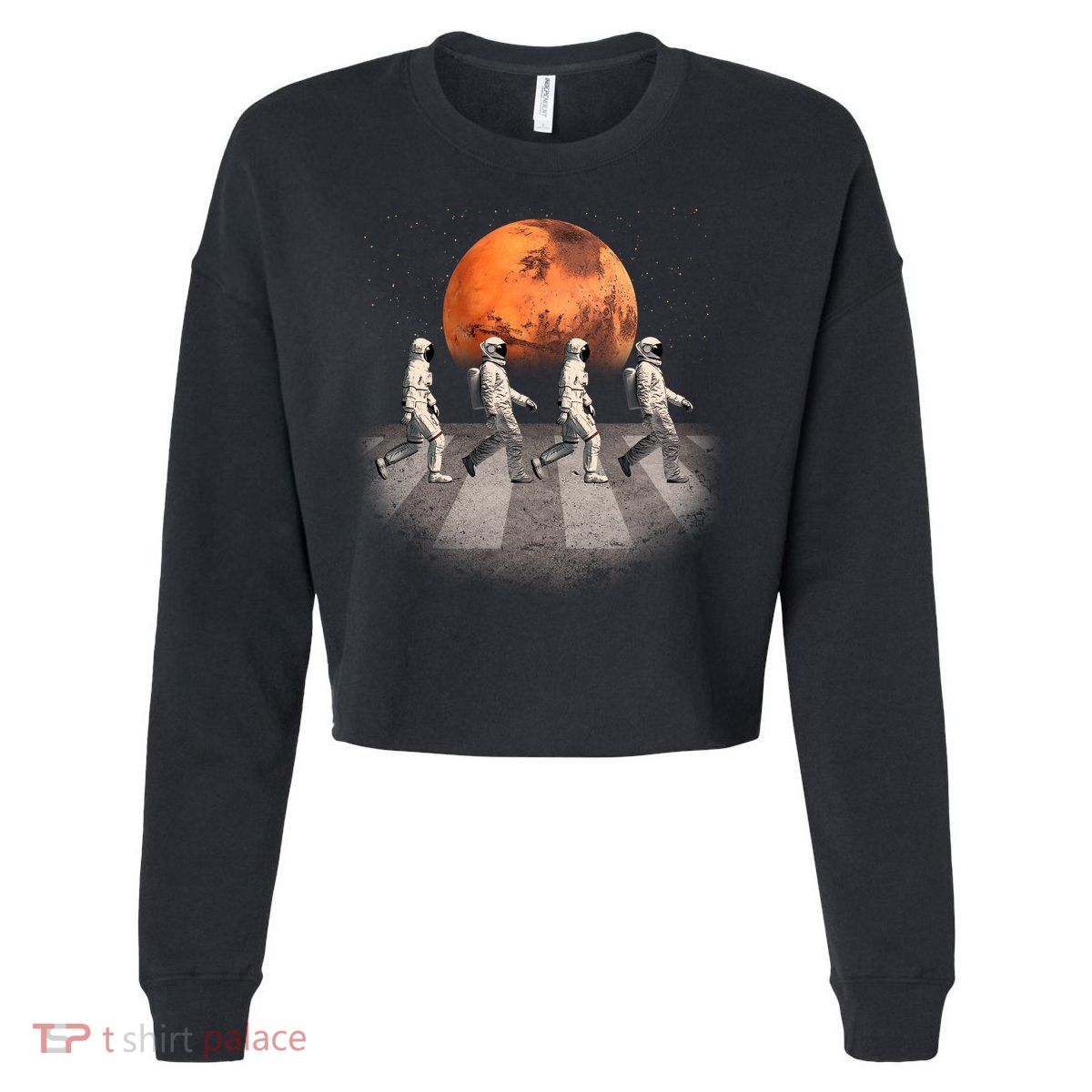 Astronauts Occupy Mars Crosswalk Cropped Pullover Crew