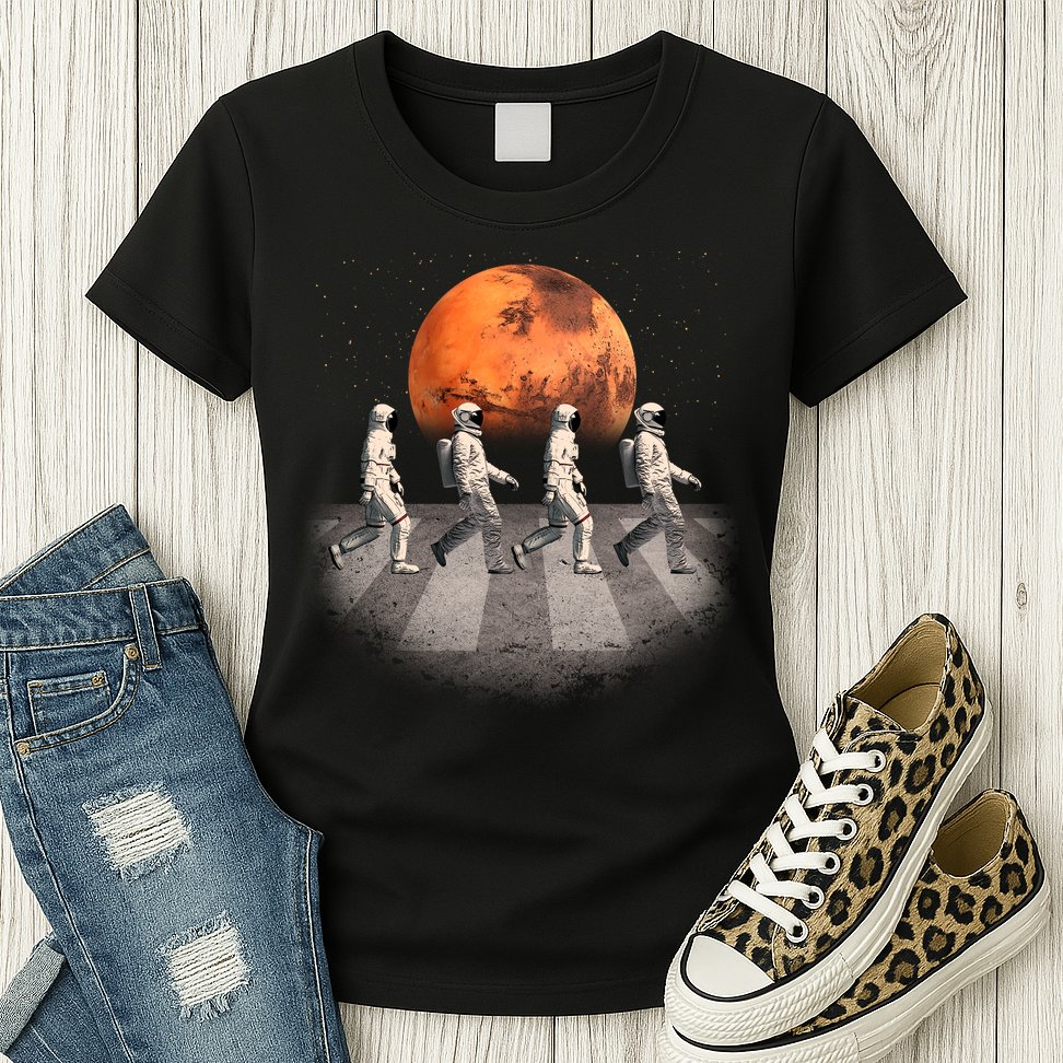 Astronauts Occupy Mars Crosswalk Womens T-Shirt