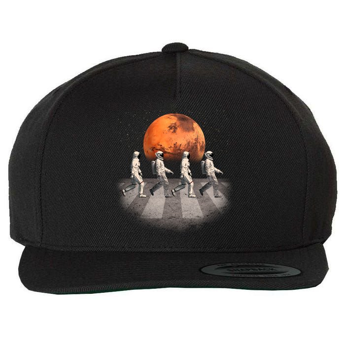 Astronauts Occupy Mars Crosswalk Wool Snapback Cap