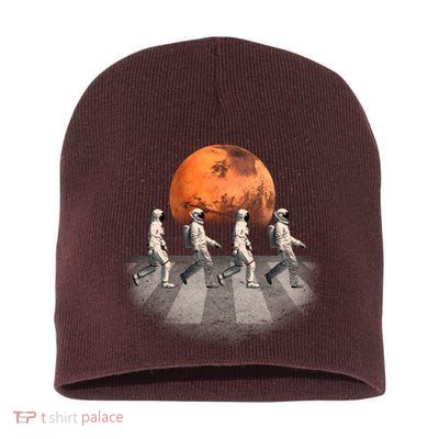 Astronauts Occupy Mars Crosswalk Short Acrylic Beanie