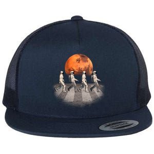 Astronauts Occupy Mars Crosswalk Flat Bill Trucker Hat