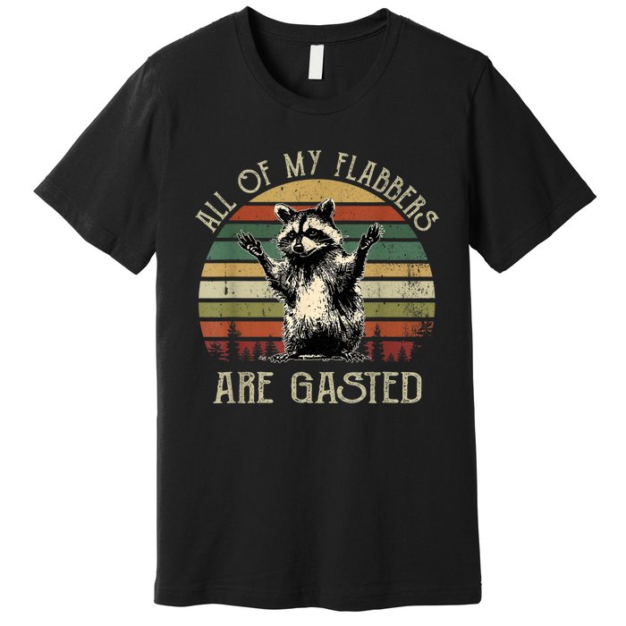 All Of My Flabbers Are Gasted Raccoon Meme Vintage Retro Premium T-Shirt