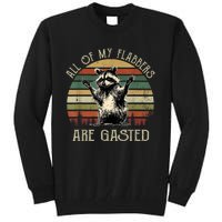 All Of My Flabbers Are Gasted Raccoon Meme Vintage Retro Tall Sweatshirt