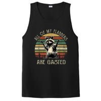 All Of My Flabbers Are Gasted Raccoon Meme Vintage Retro PosiCharge Competitor Tank