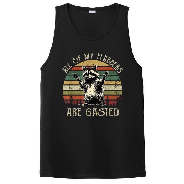 All Of My Flabbers Are Gasted Raccoon Meme Vintage Retro PosiCharge Competitor Tank