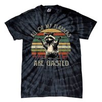 All Of My Flabbers Are Gasted Raccoon Meme Vintage Retro Tie-Dye T-Shirt