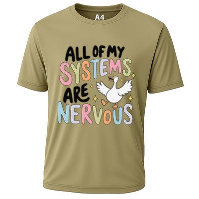 All Of My Systems Are Nervous Silly Goose Cooling Performance Crew T-Shirt