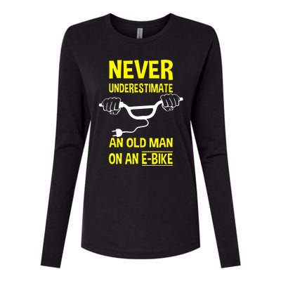 An Old Man On An E Bike Womens Cotton Relaxed Long Sleeve T-Shirt