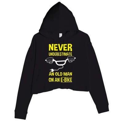 An Old Man On An E Bike Crop Fleece Hoodie