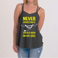 An Old Man On An E Bike Women's Strappy Tank