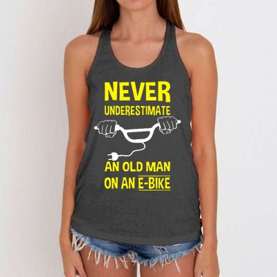 An Old Man On An E Bike Women's Knotted Racerback Tank